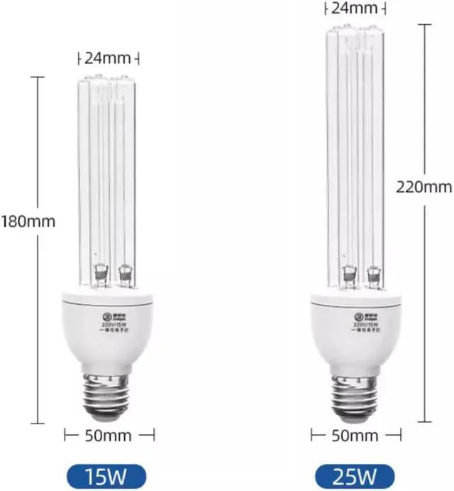 Alt view image 7 of 7 - Jaspertronics 25W 254nm Germicidal UVC Light Bulb - 120V UV-C CFL Standard E26 E27 USA Lamp Socket with O3 Technology