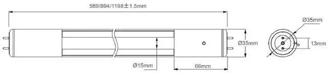 Alt view image 5 of 5 - Jaspertronics 40W 254nm Germicidal U18 T8 UV-C Tube Light with Microwave Sensor