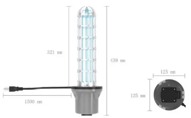 Alt view image 3 of 7 - Jaspertronics 24W 254nm Germicidal U62 UVC HVAC Purification Lamp with Duct Disinfection