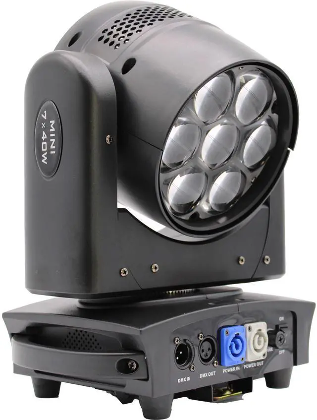 Alt view image 7 of 7 - Jaspertronics Small Bee Light 7x40W RGBW LED Moving Head Stage Light 5.5°-60° Beam Angle 12/18 DMX Channels 2800K-8500K Wash & Strobe Effects 50k Hr Lifespan for DJs Clubs Events