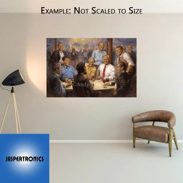 Alt view image 3 of 4 - The Republican Club - US Presidents by Andy Thomas - Canvas Open Edition, 12x18 - Join past presidents in a casual gaThering at The club. How many can you identify?