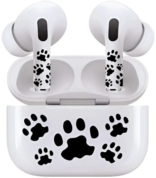 Main image of AirSkins - Decals for AirPods 4, Paws Design, Scratch-Resistant, Precision Fit, Wireless Charging Friendly, Easy Application, Durable Protection for Earbuds & Case