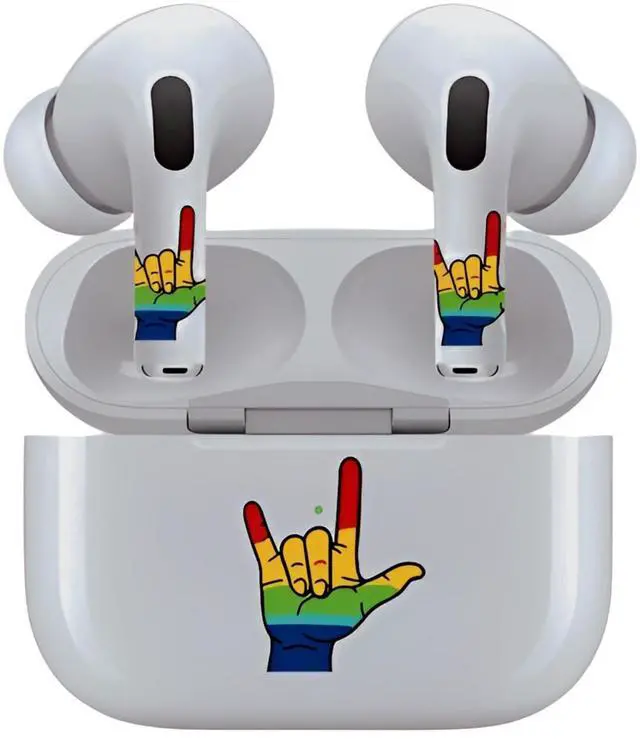 Main image of AirSkins - Decals for AirPods 3, Pride Love Design, Scratch-Resistant, Precision Fit, Wireless Charging Friendly, Easy Application, Durable Protection for Earbuds & Case