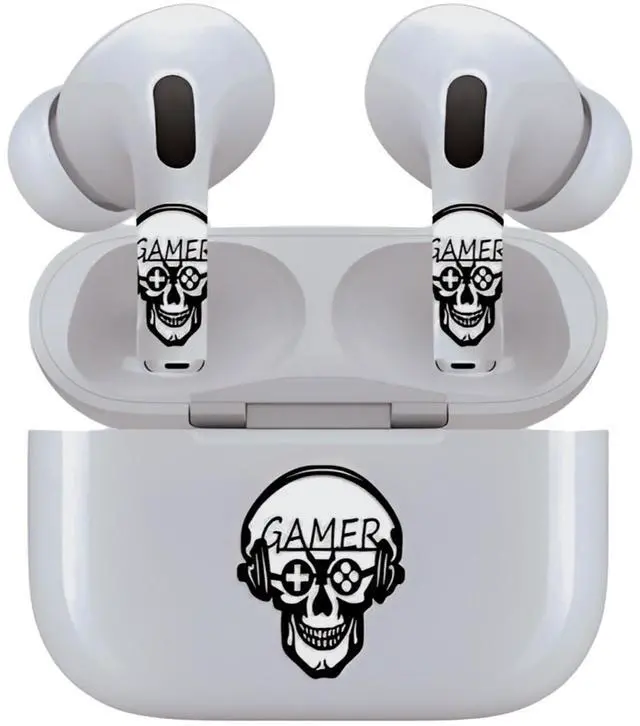 Main image of AirSkins - Decals for AirPods Pro & Pro 2, Skeleton Gamer Design Scratch-Resistant Precision Fit Wireless Charging Friendly Easy Application Durable Protection for Earbuds & Case