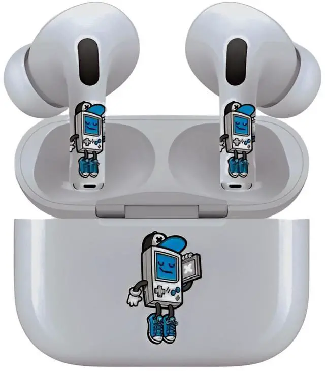 Main image of AirSkins - Decals for AirPods 3, GameBoy Design, Scratch-Resistant, Precision Fit, Wireless Charging Friendly, Easy Application, Durable Protection for Earbuds & Case