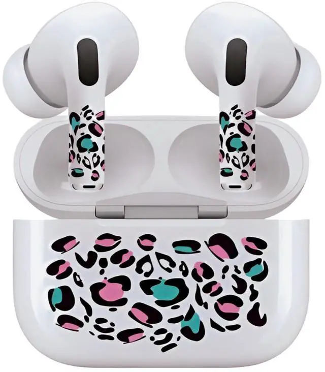 Main image of AirSkins - Decals for AirPods 3, Colorful Leopard Print Design, Scratch-Resistant, Precision Fit, Wireless Charging Friendly, Easy Application, Durable Protection for Earbuds & Case