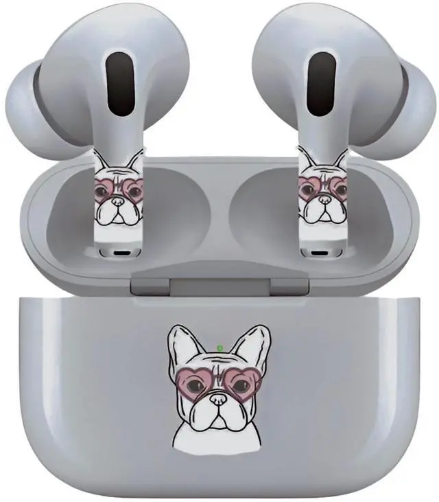 Main image of AirSkins - Decals for AirPods Pro & Pro 2, French Bulldog Design, Scratch-Resistant Precision Fit Wireless Charging Friendly Easy Application Durable Protection for Earbuds & Case