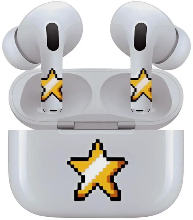 Main image of AirSkins - Decals for AirPods 3, Star Design, Scratch-Resistant, Precision Fit, Wireless Charging Friendly, Easy Application, Durable Protection for Earbuds & Case