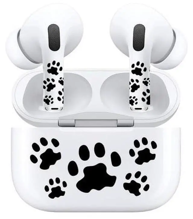 Alt view image 5 of 7 - AirSkins - Decals for AirPods 4, Paws Design, Scratch-Resistant, Precision Fit, Wireless Charging Friendly, Easy Application, Durable Protection for Earbuds & Case