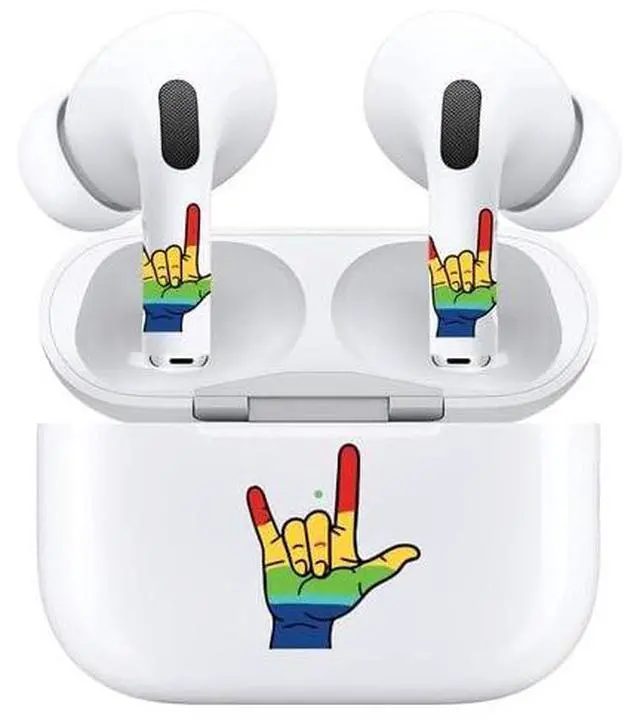 Alt view image 5 of 7 - AirSkins - Decals for AirPods 3, Pride Love Design, Scratch-Resistant, Precision Fit, Wireless Charging Friendly, Easy Application, Durable Protection for Earbuds & Case
