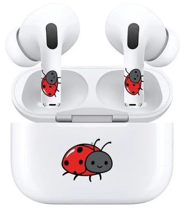 Alt view image 5 of 7 - AirSkins - Decals for AirPods 4, Lady Bug Design, Scratch-Resistant, Precision Fit, Wireless Charging Friendly, Easy Application, Durable Protection for Earbuds & Case