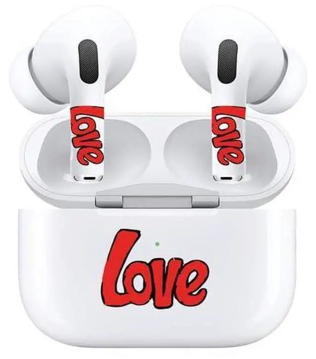 Alt view image 5 of 7 - AirSkins - Decals for AirPods 3, Love Design, Scratch-Resistant, Precision Fit, Wireless Charging Friendly, Easy Application, Durable Protection for Earbuds & Case