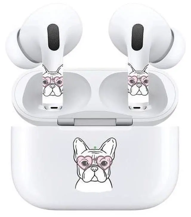 Alt view image 5 of 7 - AirSkins - Decals for AirPods Pro & Pro 2, French Bulldog Design, Scratch-Resistant Precision Fit Wireless Charging Friendly Easy Application Durable Protection for Earbuds & Case