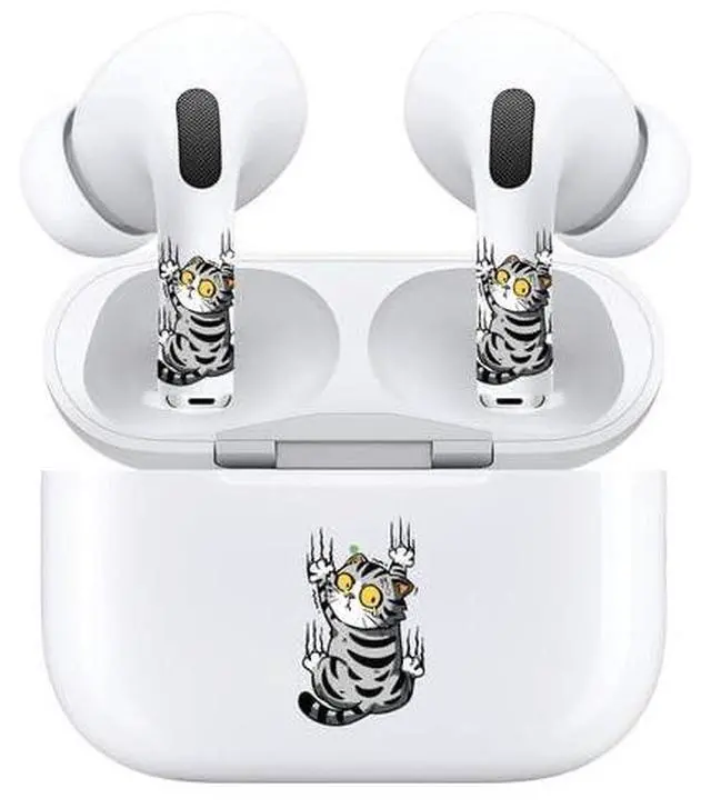 Alt view image 5 of 7 - AirSkins - Decals for AirPods 4, Cat Claws Design, Scratch-Resistant, Precision Fit, Wireless Charging Friendly, Easy Application, Durable Protection for Earbuds & Case