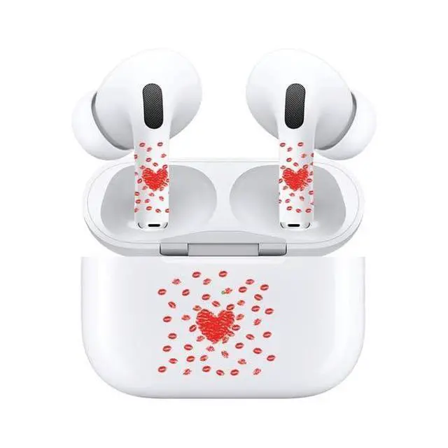 Alt view image 5 of 7 - AirSkins - Decals for AirPods 3, Red Hearts Design, Scratch-Resistant, Precision Fit, Wireless Charging Friendly, Easy Application, Durable Protection for Earbuds & Case