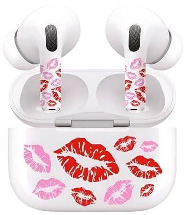 Alt view image 5 of 7 - AirSkins - Decals for AirPods 4, Lips Design, Scratch-Resistant, Precision Fit, Wireless Charging Friendly, Easy Application, Durable Protection for Earbuds & Case