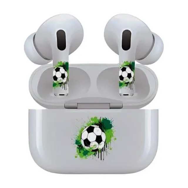 Alt view image 6 of 7 - AirSkins - Decals for AirPods 3, Soccer Ball Design, Scratch-Resistant, Precision Fit, Wireless Charging Friendly, Easy Application, Durable Protection for Earbuds & Case