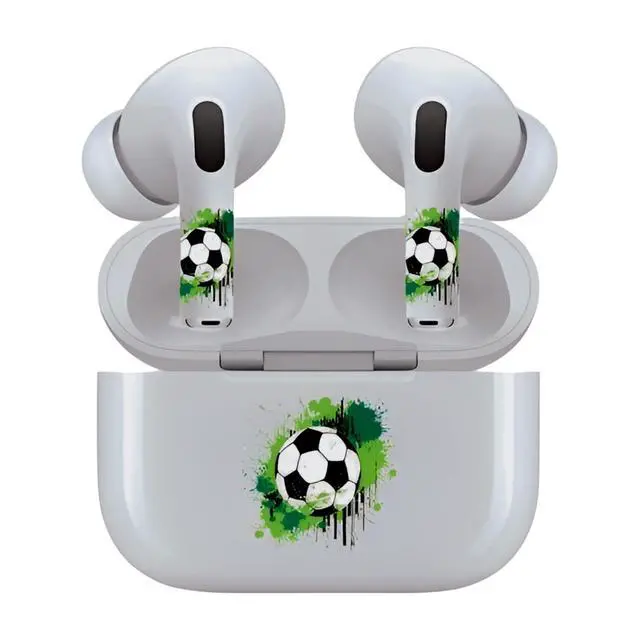 Alt view image 7 of 7 - AirSkins - Decals for AirPods 3, Soccer Ball Design, Scratch-Resistant, Precision Fit, Wireless Charging Friendly, Easy Application, Durable Protection for Earbuds & Case