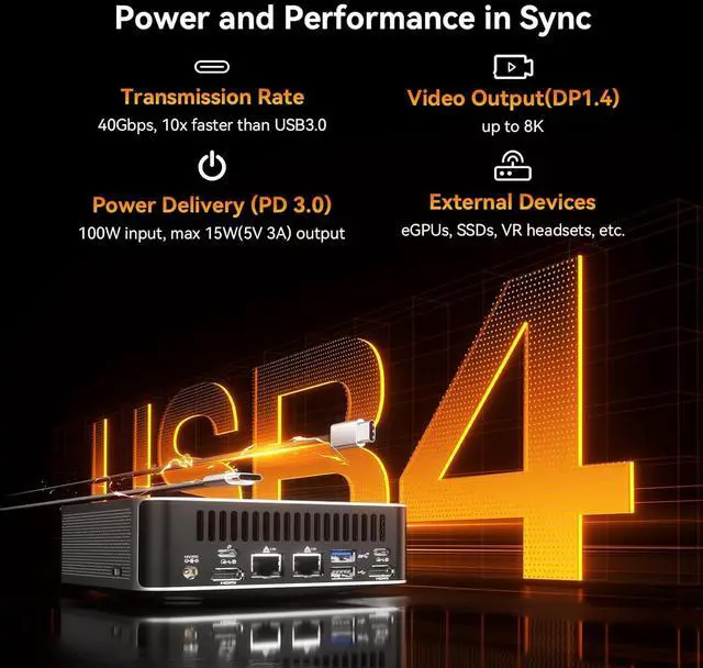 Alt view image 7 of 7 - GEEKOM A8 Max Ultimate Performance Mini PC with AMD Ryzen 7 8745HS (Beats 6800H) Dual LAN Computer 32GB DDR5 & 1TB SSD (Expandable), Radeon 780M Mini PC Windows 11 Pro/USB4/8K/SD Slot
