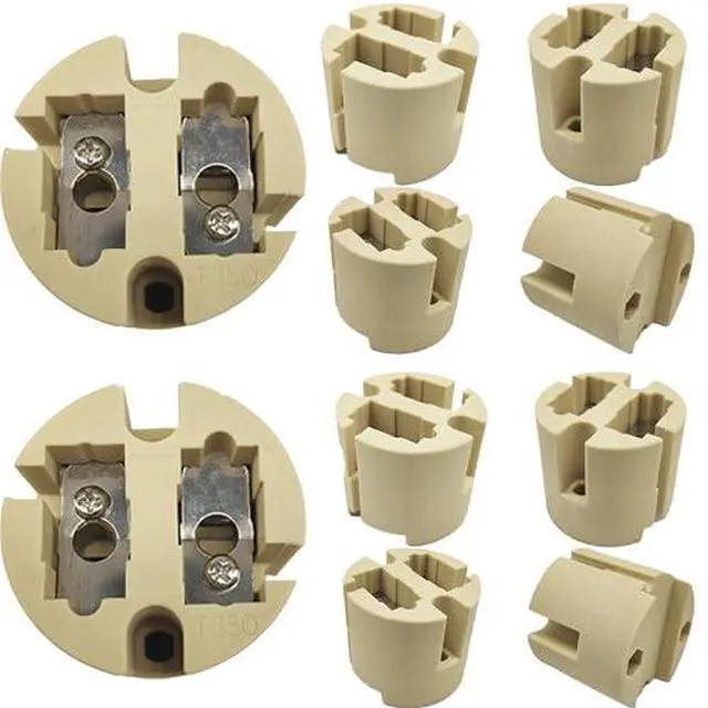 Alt view image 6 of 7 - Jaspertronics G22 Lamp Holder Socket High-Temp Ceramic Steatite Base 3000W 1000V 20A Nickel-Plated Copper Contacts UL Recog CE Certified for Halogen & Metal Halide Fixtures 10 Pack