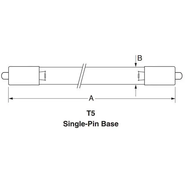 Alt view image 5 of 5 - Ushio America Low Pressure Mercury Arc UV Lamp G10T5L, 3000338, T5 16W, Single Pin Base, 357.0mm, 253.7nm UV-C, Professional Use