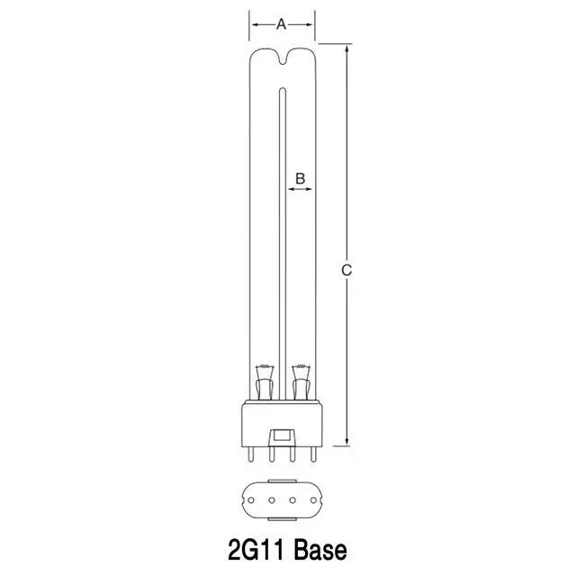 Alt view image 5 of 5 - Ushio America Low Pressure Mercury Arc UV Lamp GPL18K, 3000324, T6 18W, 2G11 Base, 225.0mm, 253.7nm UV-C, Professional Use