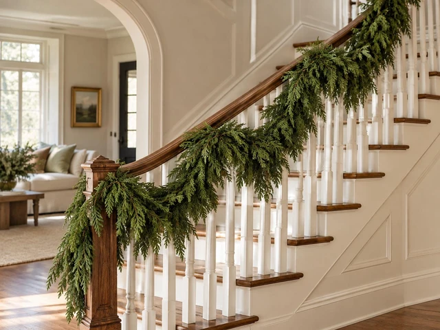 Main image of Jaspertronics Christmas Classics Cedar Garland, 6 Foot Artificial Christmas Greenery, Realistic Soft Cedar Foliage, Flexible Branch, 2 Hanging Loops, Indoor Mantel and Staircase Decor