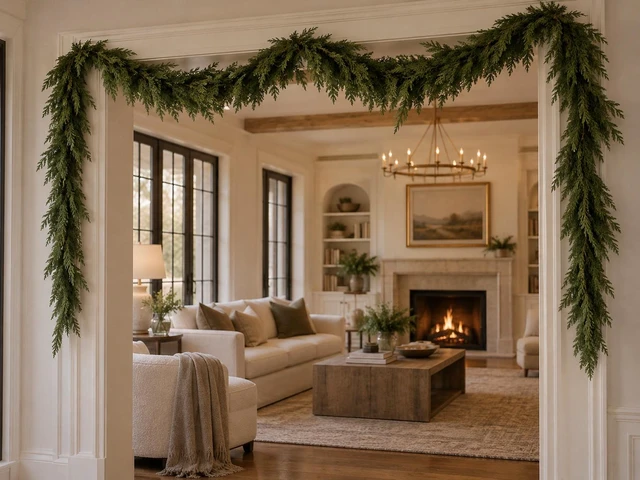 Alt view image 2 of 7 - Jaspertronics Christmas Classics Cedar Garland, 6 Foot Artificial Christmas Greenery, Realistic Soft Cedar Foliage, Flexible Branch, 2 Hanging Loops, Indoor Mantel and Staircase Decor