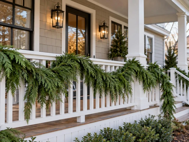 Alt view image 3 of 7 - Jaspertronics Christmas Classics Cedar Garland, 6 Foot Artificial Christmas Greenery, Realistic Soft Cedar Foliage, Flexible Branch, 2 Hanging Loops, Indoor Mantel and Staircase Decor
