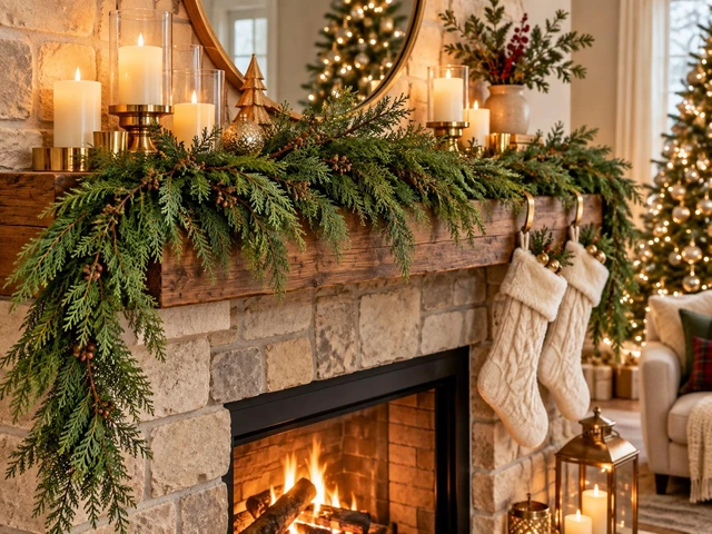 Alt view image 6 of 7 - Jaspertronics Christmas Classics Cedar Garland, 6 Foot Artificial Christmas Greenery, Realistic Soft Cedar Foliage, Flexible Branch, 2 Hanging Loops, Indoor Mantel and Staircase Decor