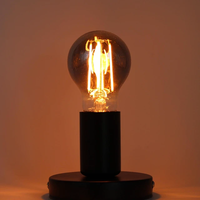 Alt view image 3 of 7 - Jaspertronics A19 Vintage Edison LED Filament Bulbs, E26 Base, 4W 25W Equivalent, 180 Lumens, 1800K Extra Warm White, Dimmable, Pack of 8