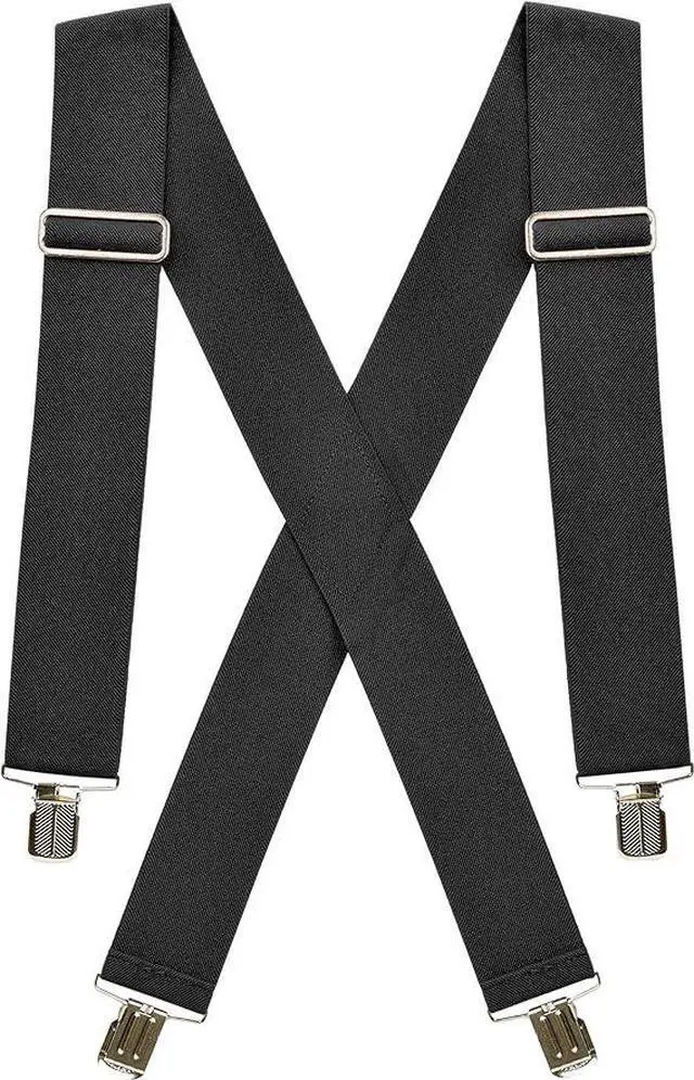 Main image of Hold'Em X-Back Mens Suspenders, Adjustable and Stretchable Suspenders for Men, Durable Straight Clip-On Suspenders, Clothing Accessories for Casual and Formal Outfits, Black