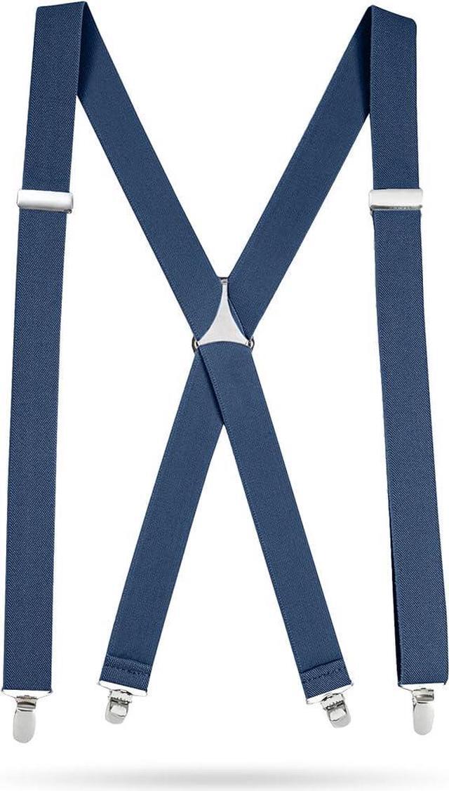 Main image of Hold'Em X-Back Men's Suspenders, Adjustable and Stretchable Suspenders for Men, Durable Straight Clip-on Suspenders, Men Accessories for Casual and Formal Outfits, 54 inches, Denim Blue