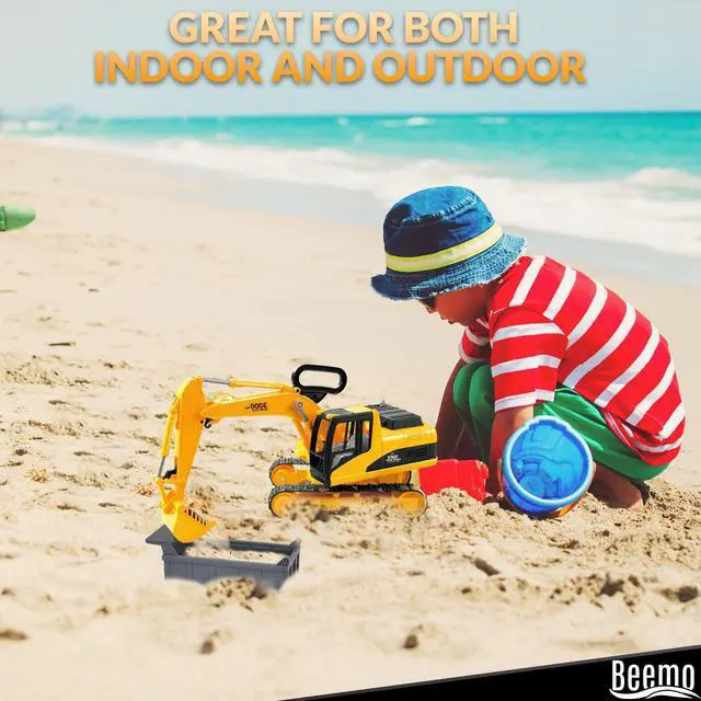 Alt view image 2 of 4 - Beemo Excavator Toys for kids Construction Bulldozer Digger Truck Toy Boy Toddler Play Vehicle with Shovel Arm Claw and Rubber Tracks Birthday Gift