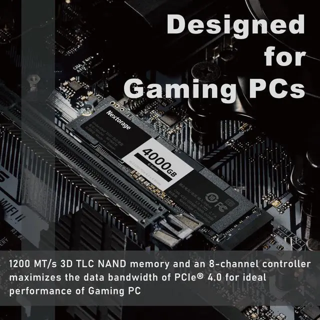 Alt view image 3 of 6 - Nextorage Japan 4TB NVMe M.2 2280 PCIe Gen.4 Internal SSD Read Speed up to 7300MB/s Write Speed Up to 6900 MB/s (G-Series). Read Speed up to 7300MB/s Write Speed Up to 6900 MB/s ( G series)