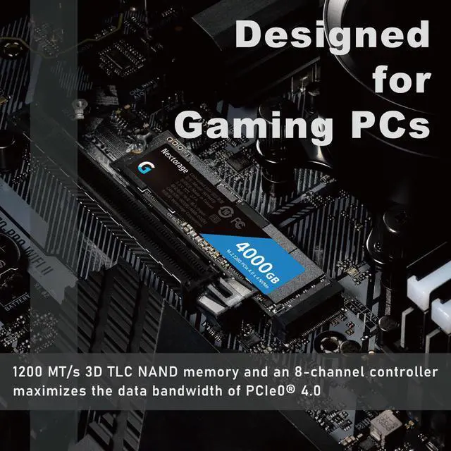 Alt view image 5 of 6 - Nextorage Japan 1TB NVMe M.2 2280 PCIe Gen.4 Internal SSD Read Speed up to 7300MB/s Write Speed Up to 6000 MB/s (New G-Series). Read Speed up to 7300MB/s Write Speed Up to 6000 MB/s ( New G series)