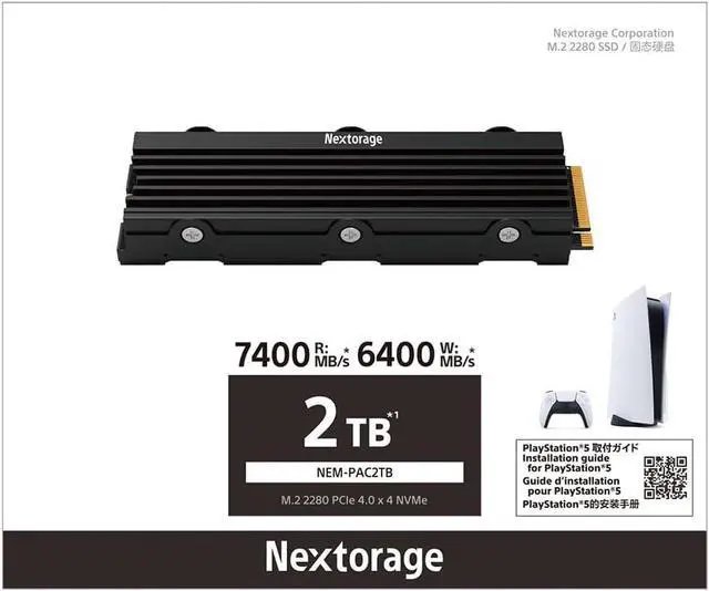 Nextorage Japan 2TB NEM-PAC PlayStation 5 SSD, M.2 NVMe with