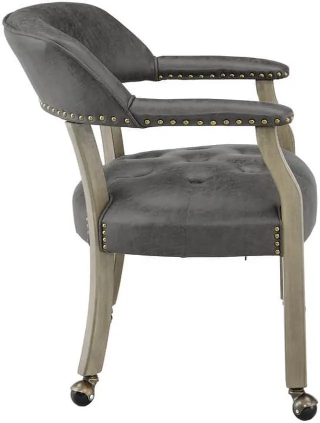 Alt view image 6 of 7 - ASARUDA Office Desk Chairs with Wheels and Solid Wood Legs, Classic Swivel Accent Chairs Upholstered with Breathing Leather