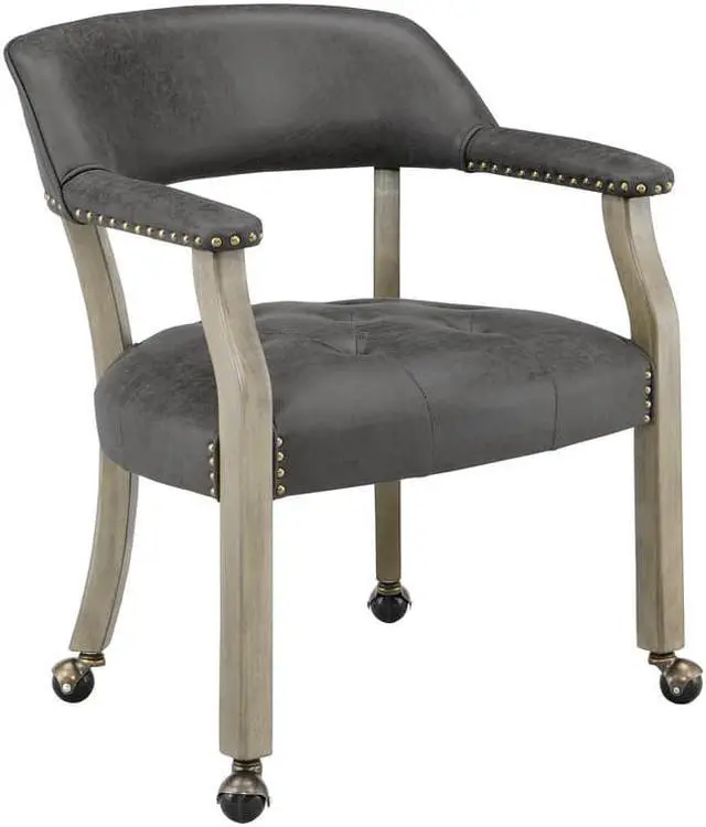 Alt view image 4 of 7 - ASARUDA Office Desk Chairs with Wheels and Solid Wood Legs, Classic Swivel Accent Chairs Upholstered with Breathing Leather