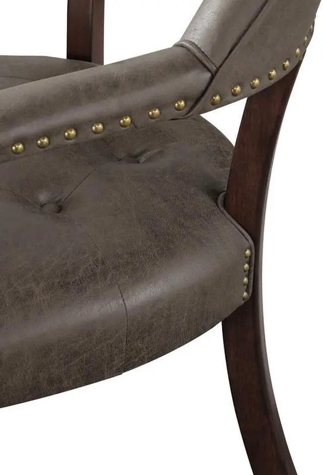 Alt view image 5 of 7 - ASARUDA Office Desk Chairs with Wheels and Solid Wood Legs, Classic Swivel Accent Chairs Upholstered with Breathing Leather