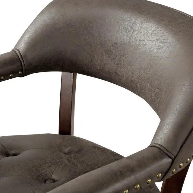 Alt view image 6 of 7 - ASARUDA Office Desk Chairs with Wheels and Solid Wood Legs, Classic Swivel Accent Chairs Upholstered with Breathing Leather