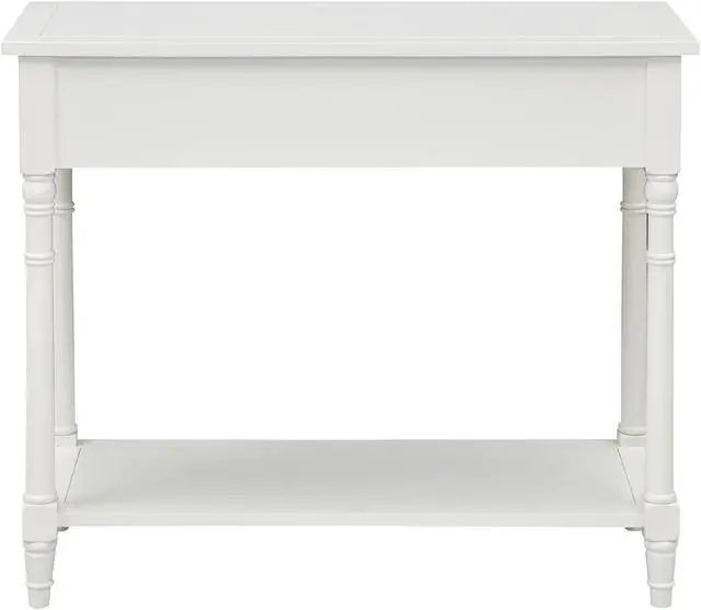 Alt view image 7 of 7 - ASARUDA Solid Wood Console Entry Table with 2 Drawers, Accent Sofa Table with Storage Shelf, Narrow Entryway Hall Table for Living Room Office Easy Assembly 35.54" L x 30" H x 13.78" W White