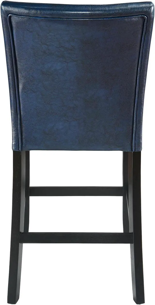 Alt view image 3 of 7 - ASARUDA Counter Chairs, Set of 2 Bar Stool with Back, 40 Dinning Chairs with Waterproof Surface and Solid Wood Legs, Breathing Leather, Upholstered Chairs,Holds up to 250 Lbs Blue