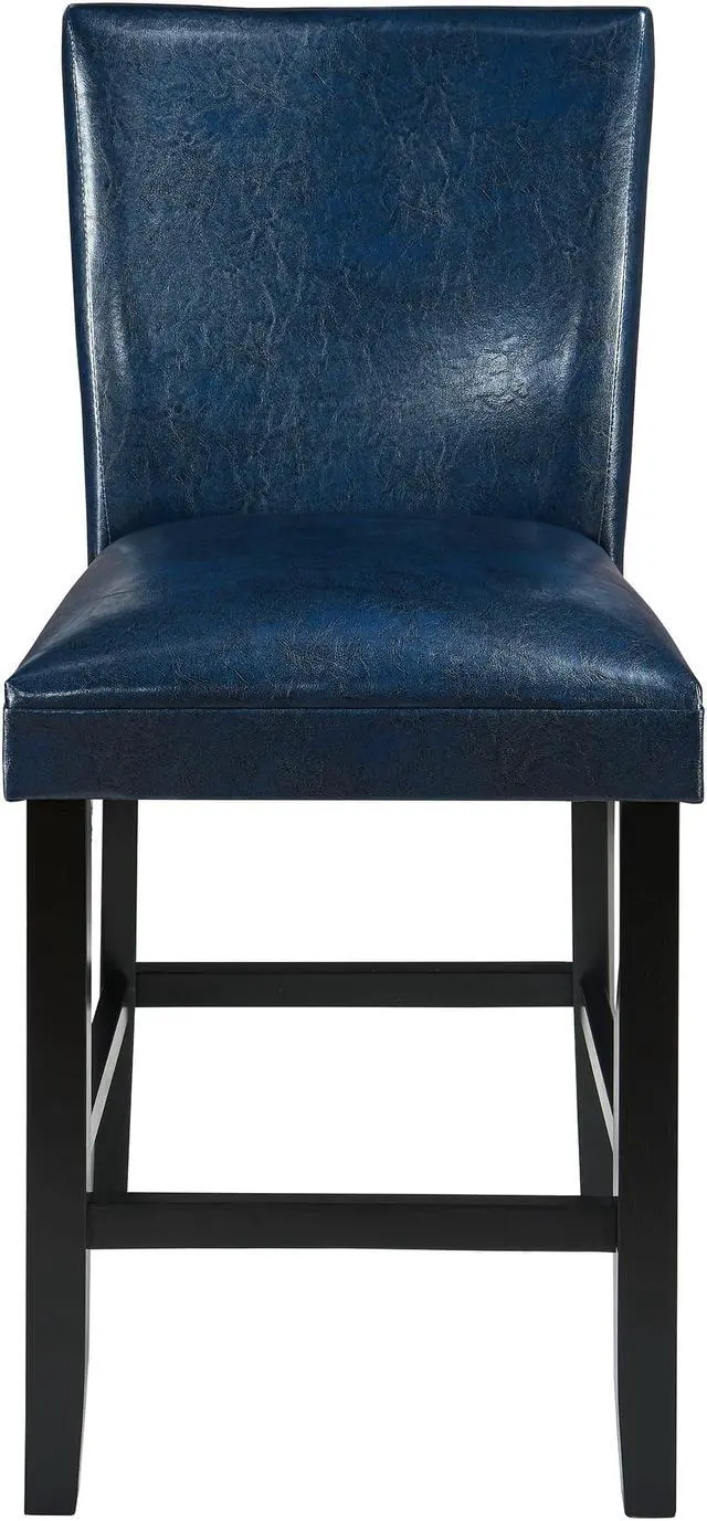 Main image of ASARUDA Counter Chairs, Set of 2 Bar Stool with Back, 40 Dinning Chairs with Waterproof Surface and Solid Wood Legs, Breathing Leather, Upholstered Chairs,Holds up to 250 Lbs Blue
