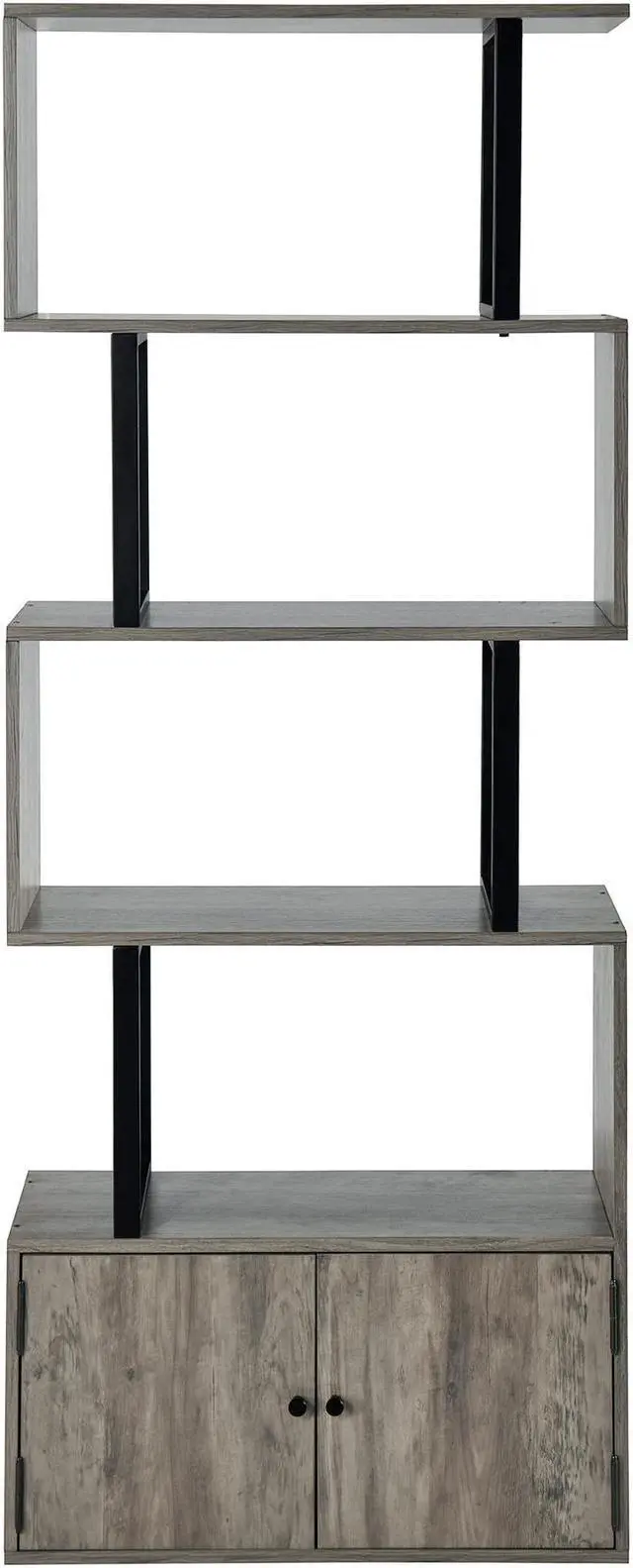 Alt view image 7 of 7 - 4-tire Bookshelf with Large Drawer, S-Design Corner Bookcase, Storage Rack, Display Shelf, Plant Standing Shelf, Easy Assembly, for Living Room, Bedroom, Office, Blank Wall