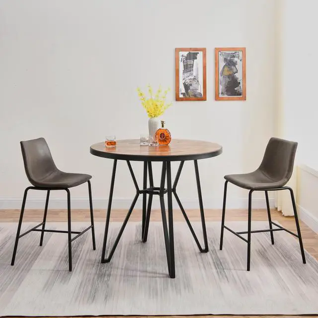 Alt view image 5 of 7 - ASARUDA Counter Chairs Set of 2, 25H Seat Bar Stools Chairs with Metal Legs, Dinning Chairs with Upholstered Seat and Footrest, Holds 250 Lbs, Easy Assembly for Living Room, Coffee Brown