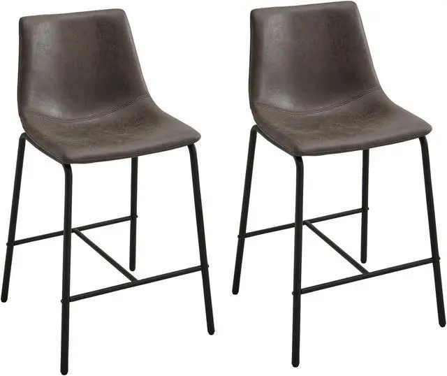 Alt view image 7 of 7 - ASARUDA Counter Chairs Set of 2, 25H Seat Bar Stools Chairs with Metal Legs, Dinning Chairs with Upholstered Seat and Footrest, Holds 250 Lbs, Easy Assembly for Living Room, Coffee Brown