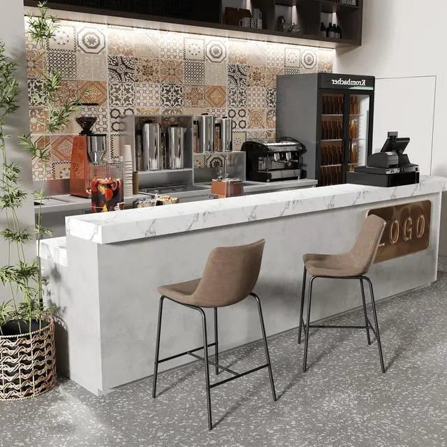 Alt view image 7 of 7 - ASARUDA Counter Chairs Set of 2, 25H Seat Bar Stools Chairs with Metal Legs, Dinning Chairs with Upholstered Seat and Footrest, Holds 250 Lbs, Easy Assembly for Living Room, Light Brown