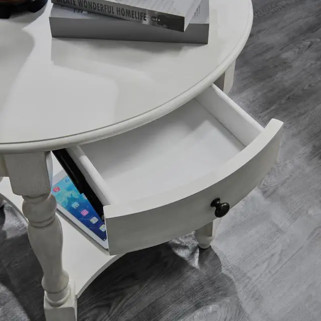 Alt view image 5 of 6 - 24" Tall End Table with Storage Shelf, Living Room Corner Table, Nightstand