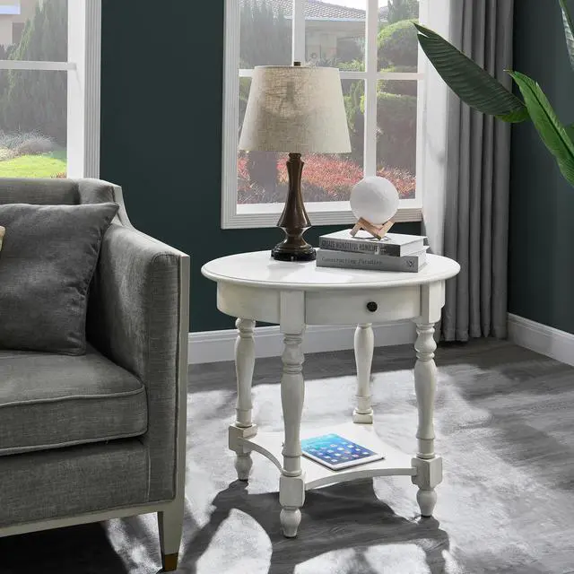 Alt view image 4 of 6 - 24" Tall End Table with Storage Shelf, Living Room Corner Table, Nightstand
